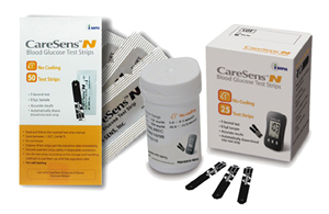Que thử đường huyết CareSens N (25 que) Que thử đường huyết